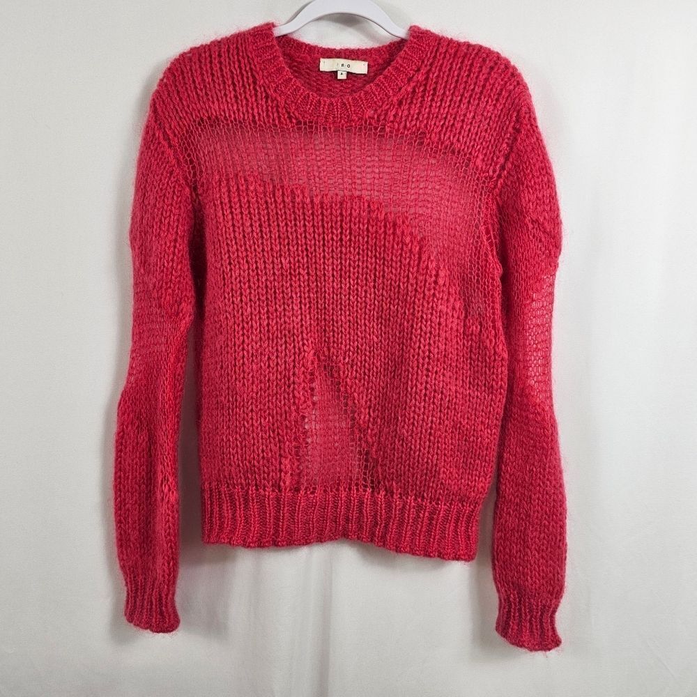 IRO Sylvana Open Knit Sweater in Hot Pink - Size S